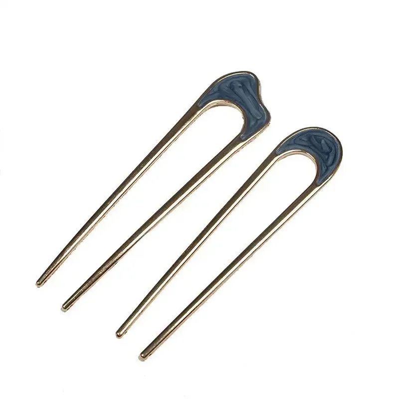 Delysia King Simple fork metal hairpin U-shaped alloy hair ornament hair accessory