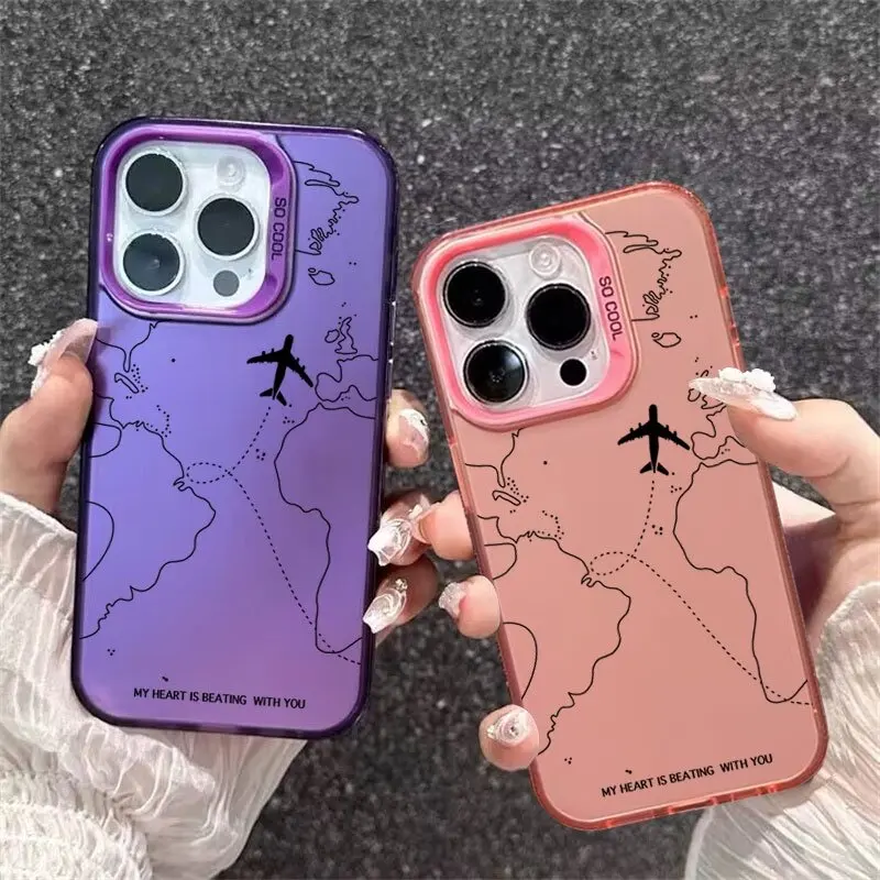 Airplane Route Design Protective Phone Cover