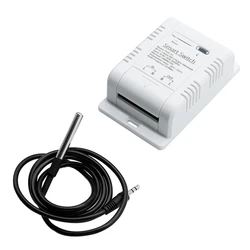 Tuya Smart Switch Temperature Sensor White Plastic Smart Thermostat Built-In Power Monitor For Alexa Google Assistant