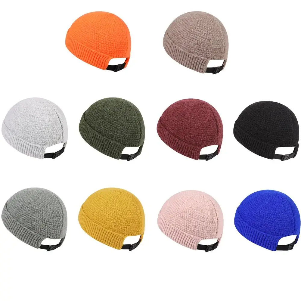 

Autumn Winter Curled Knitted Hat Fashion Warm Adjustable Baseball Cap Casual Wool Hat Outdoor