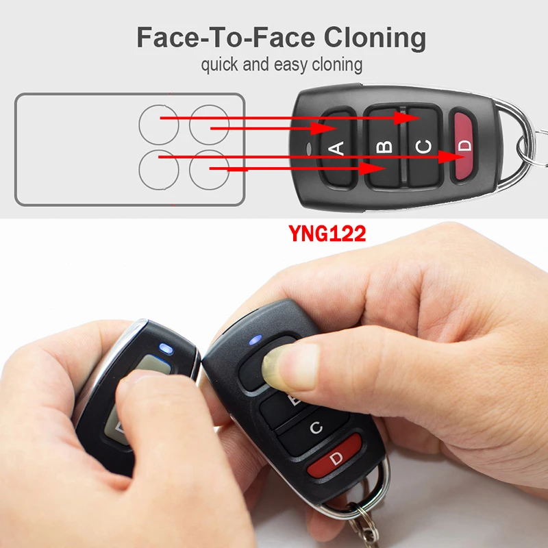 100% Clone TEDSEN Teletaster SM1MD SM2MD SM3MD SM4MD SKX1MD SKX2MD SKX3MD SKX4MD Garage Door Remote Control 433.92MHz Fixed Code 3