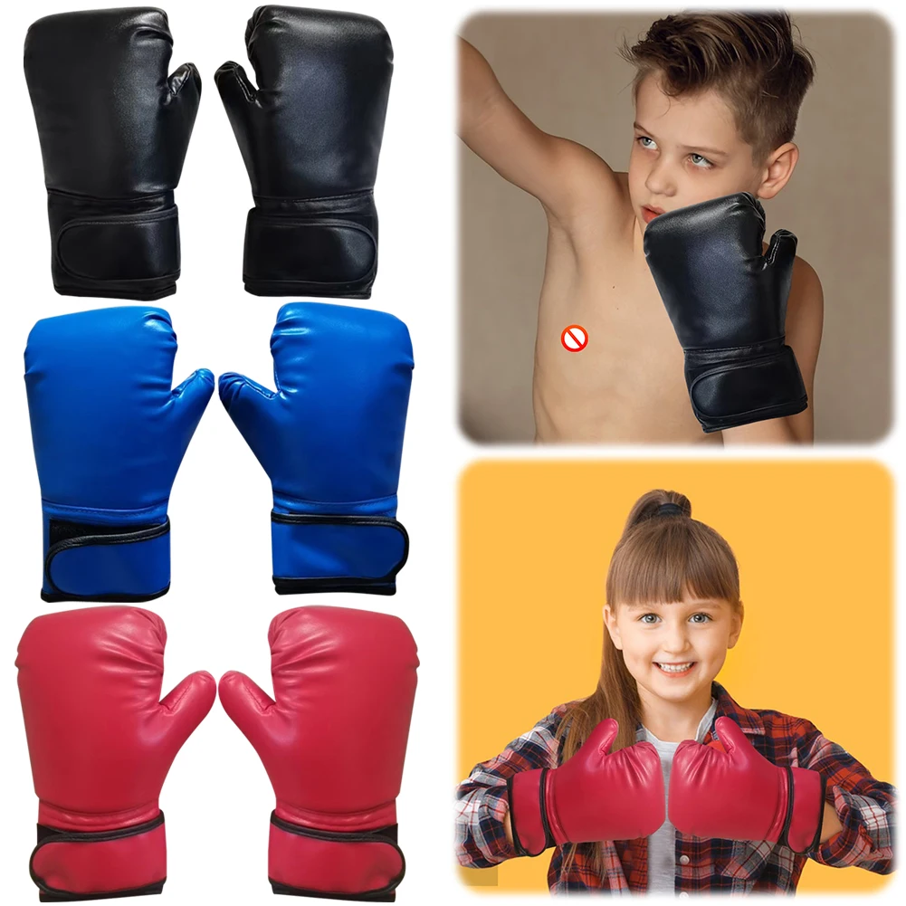 2/4Pair Kids Boxing Gloves Breathable Muay Thai Mitts PU Leather Fighting Mitts Taekwondo for Punching Bag