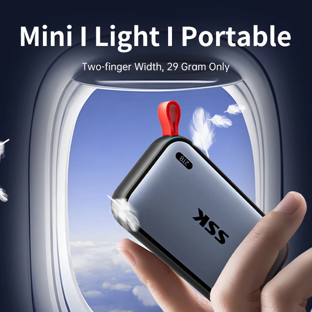 SSK 외장형 솔리드 스테이트 드라이브 휴대용 SSD 1TB 2TB 최대 2000MB/s 타입-C 외장 하드 드라이브 노트북 데스크탑 게임 콘솔용