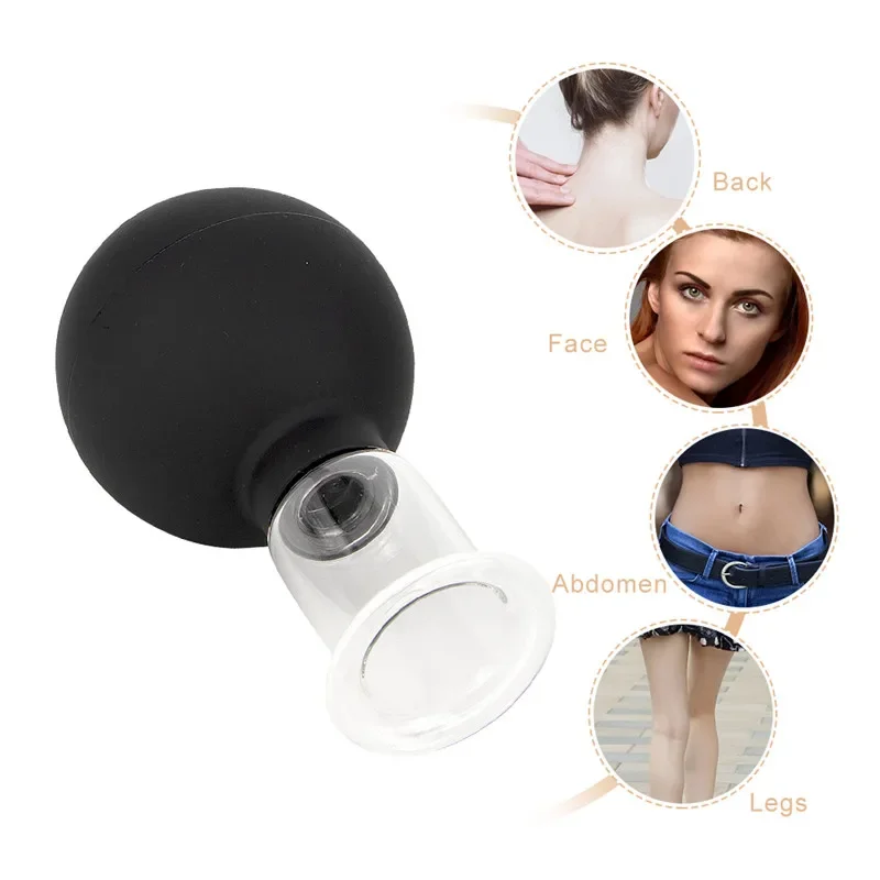 Black Vacuum Cupping Cups Set Rubber Head Glass Anti Cellulite Massage Medical Chineses Therapy Cupping Therapy Tool 6