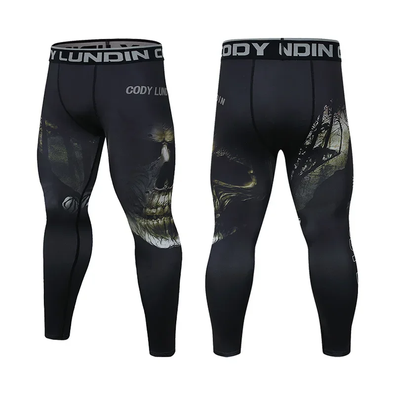 Skull MMA Rashguard Jiu Jitsu Jerseys+Pant Set Men MMA Thair T-shirt Shorts BJJ Boxing 4Pcs/Set Rash Guard Fightwear Sportswear