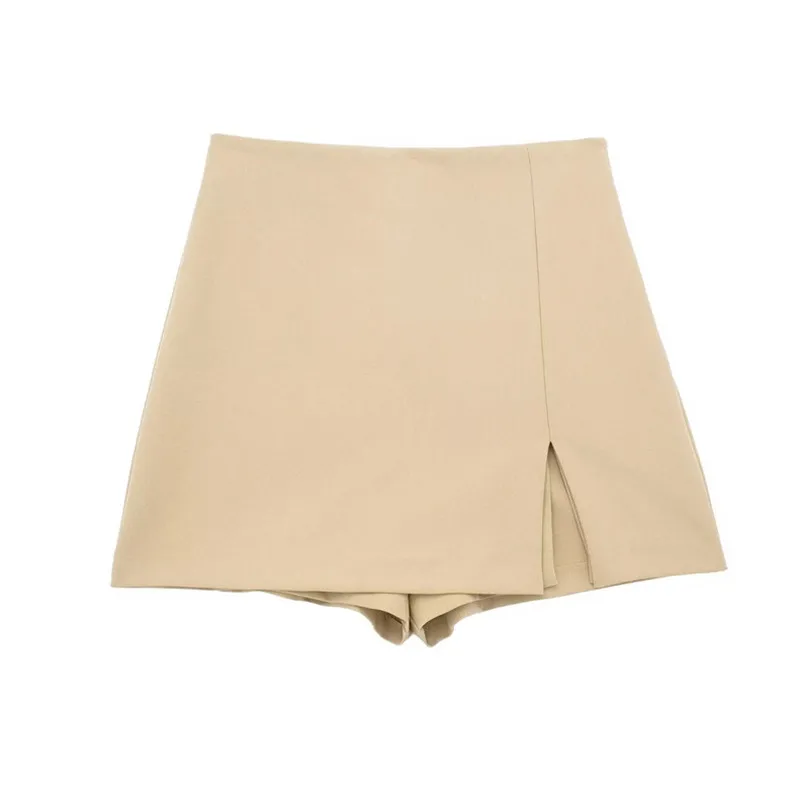 TRAF-Shorts com saia preta elegante para mulheres,