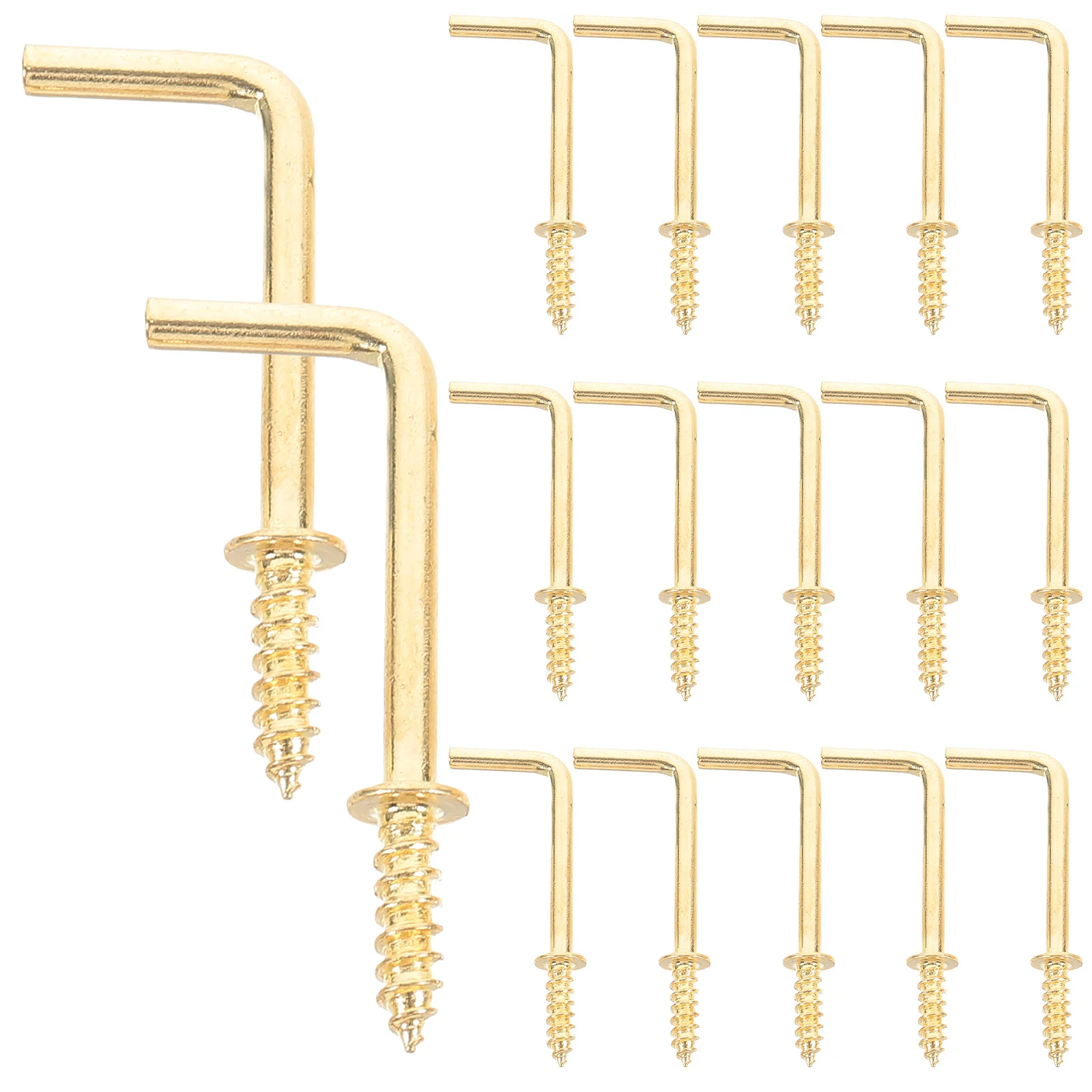 

50 Pcs Right Angle Screw Hook Iron Nail Hooks Picture Hanging Home Accessory Shaped Hangers Photo
