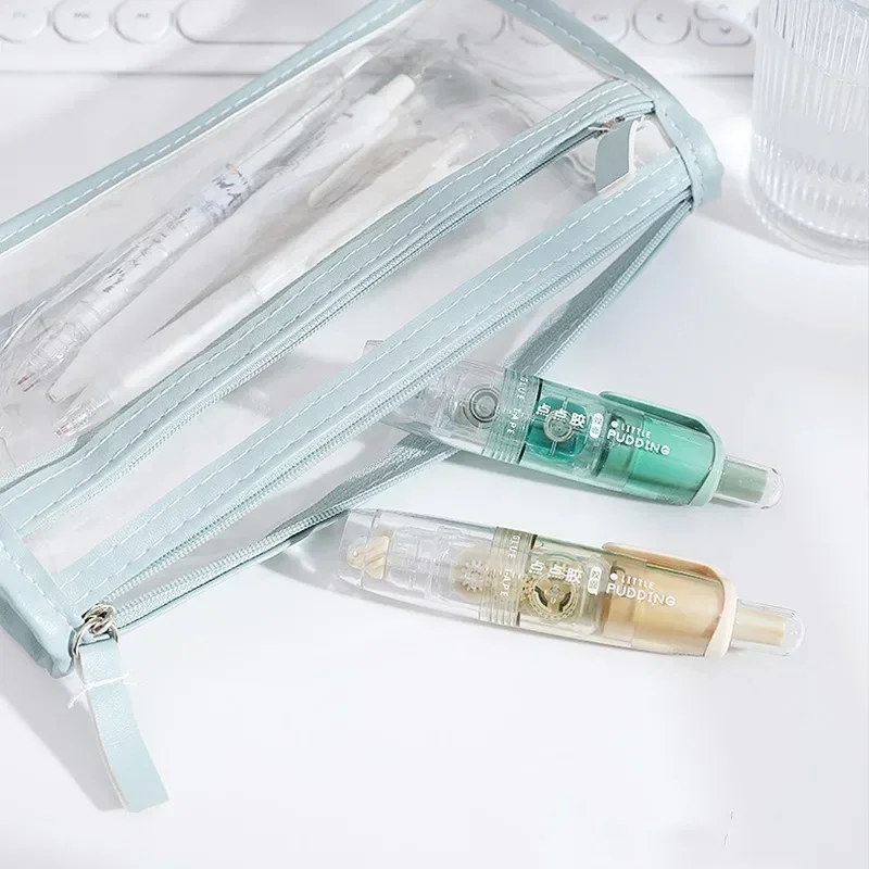 회전식 롤러 타입 투명 양면 테이프, 학생 스크랩북 수제 접착제 펜, 자체 접착 테이프, 5m 대용량, 1PC