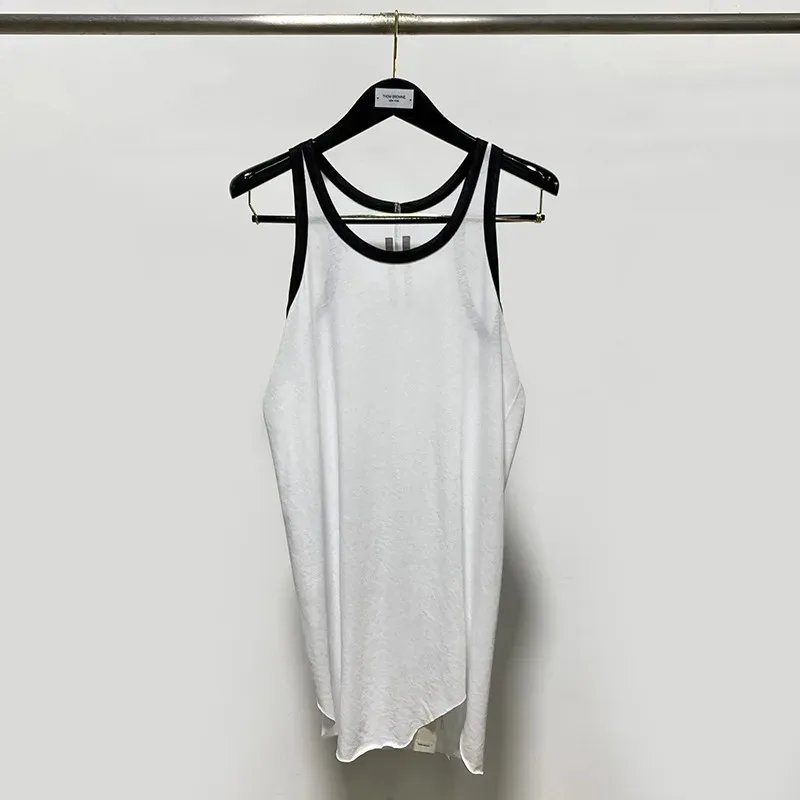 

2022 Spring and Summer Contrast Color Matching Black and White Thin Material Comfortable Loose I-shaped Unisex Sleeveless Vest