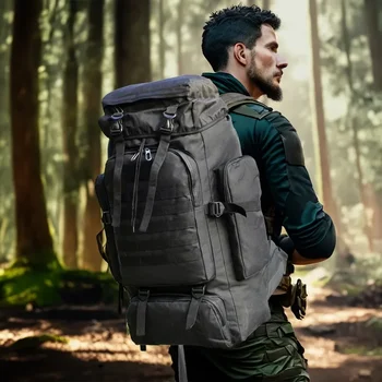 80L/100L Mountaineering Bag Climb Bag Tactical Backpacks Large Backpack Outdoors Hiking Camping Travel Bags 6