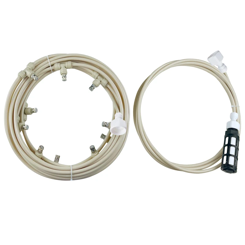 Electric Sprayer Misting Cooling System With 12 V Pump 20-60 FT Mister Line Slip Lock Nozzles Sprinkler For Outdoor Patio 2