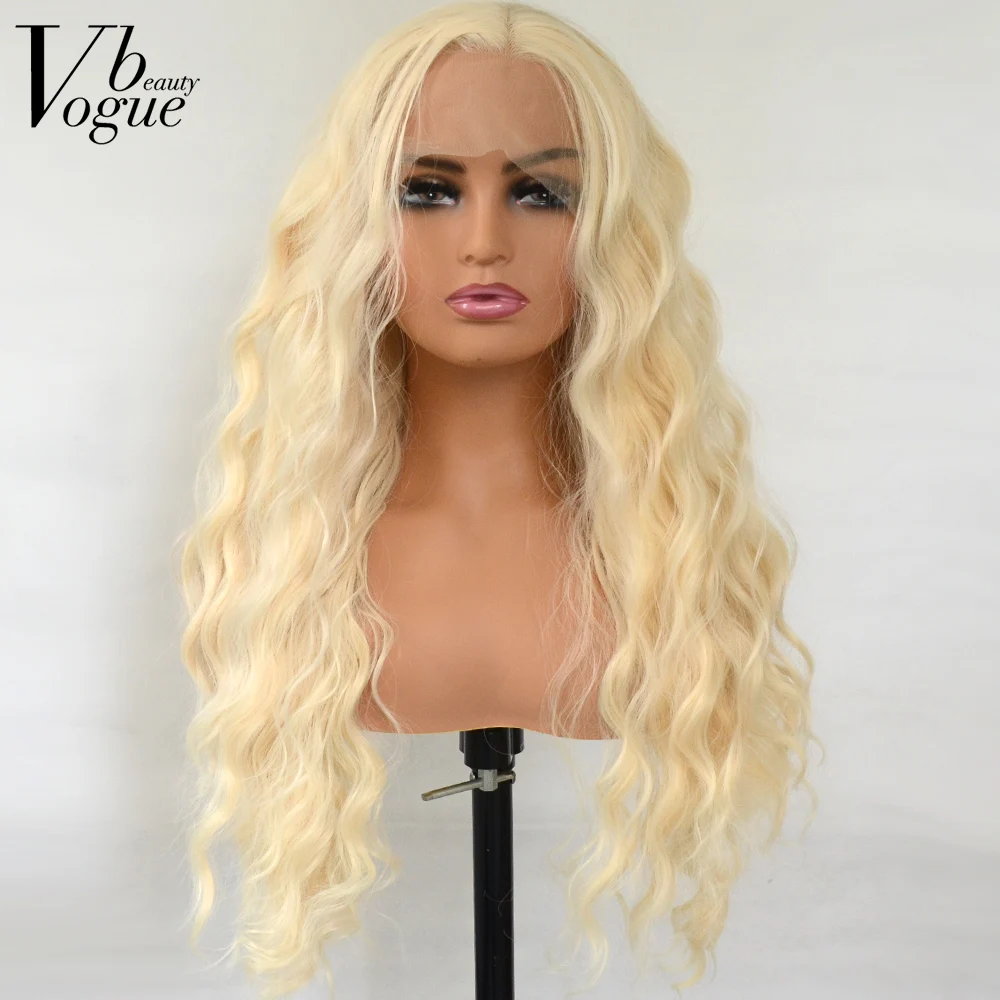 

Voguebeauty 613 Blonde Synthetic Lace Front Curly Wig Heat Resistant Fiber Natural Hairline Cosplay For Women