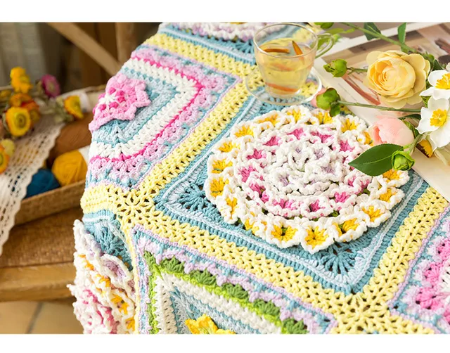 Susan's Family Diy Crochet Blanket Kit Hydrangea Flower Blanket Materials  Package Crochet Kit Crochet Accessories Home Decor - Diy Knitting -  AliExpress