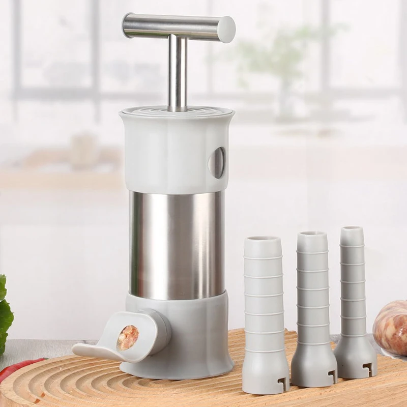 Stainless Steel Sausage Meat Stuffer Horizontal Sausage Maker Homemade Kitchen Meat Maker Tool Filler sausage stuffer