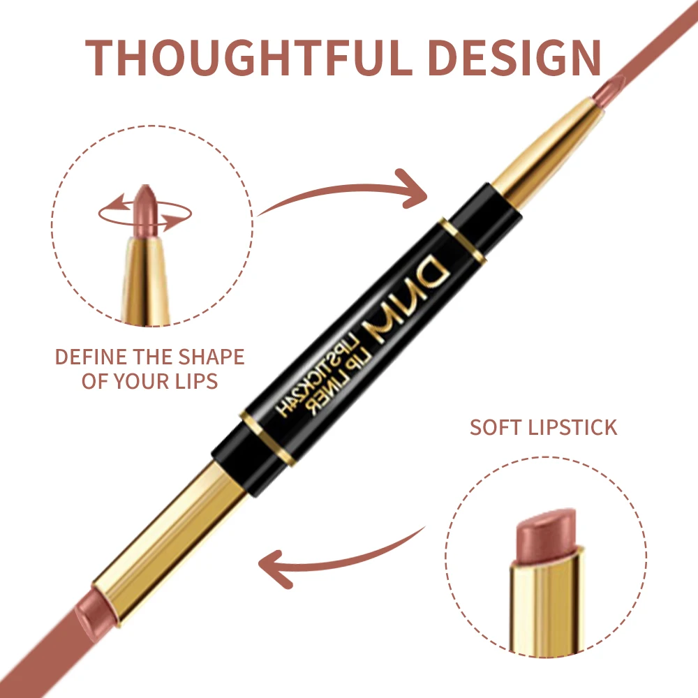 أحمر شفاه غير لامع برأسين مقاوم للماء يدوم طويلاً، مستحضرات تجميل للمرأة الكورية، ملمع شفاه، قلم رصاص ملون، أحمر شفاه غير لامع