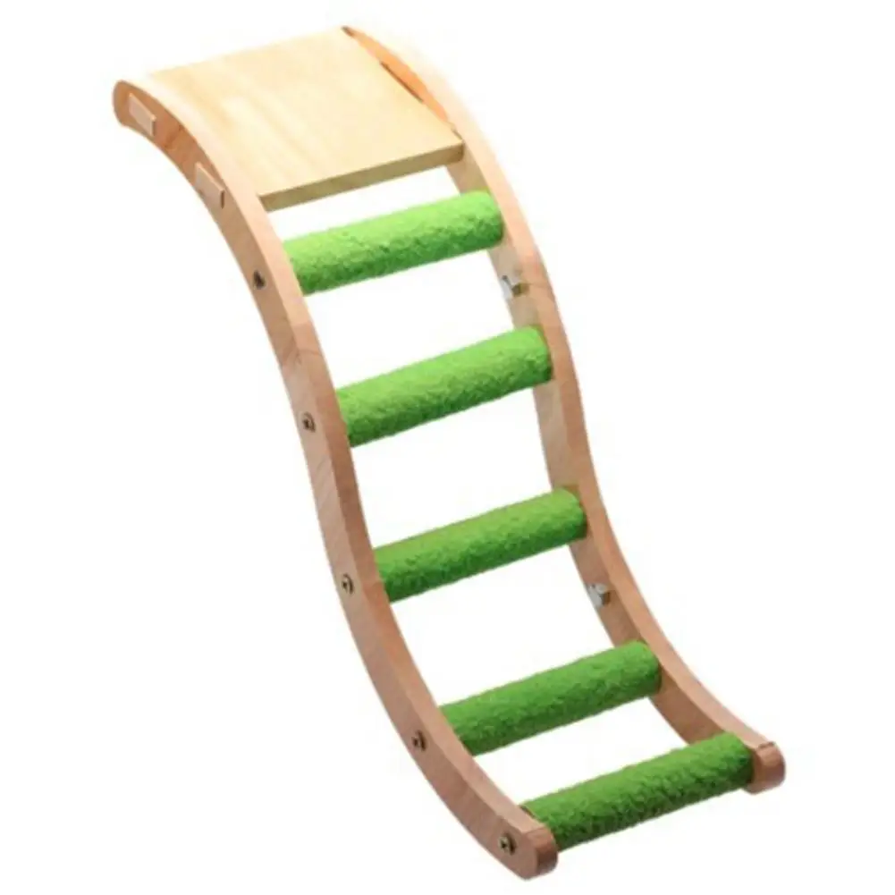 Pet Bird Wooden Ladder Play Platform Grinding Claws Interactive Toy Birds Cage Accessories Supplies