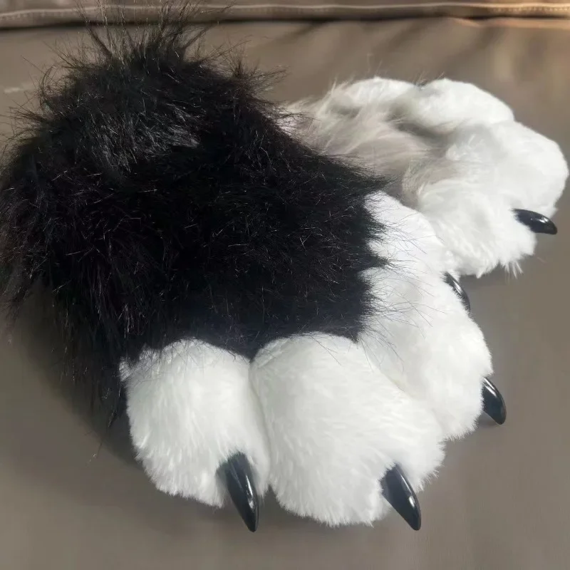 Fursuit Kigurumi Cat Paws Cartoon Plush Furry Cosplay Kig Costume Nail Tiger Claws Full Finger Patchwork 2pcs