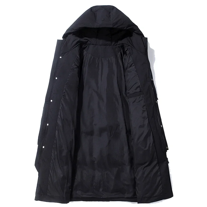 Man Jacket 2021 Winter Plus Long Down Jackets Warm Thick Hood Coats Men Fashion Outwear Outfits Classic Windproof Pockets Parkas