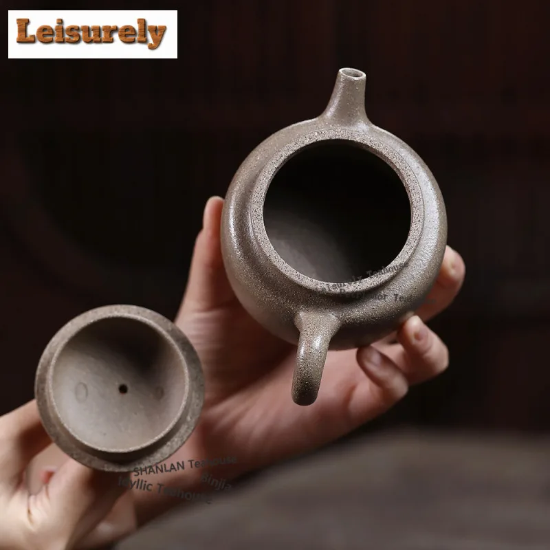 250ml Retro Yixing Purple Clay Teapots Handmade De Zhong Pot Raw Ore White Segment Mud Kettle With Infuser Zisha Tea Set Teaware