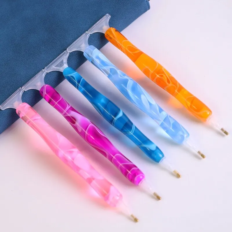 Diamond Painting Pen 6Pcs/Set Resin Replacement Pen Heads Multi Placers Point Drill Pens for DIY Nail Art