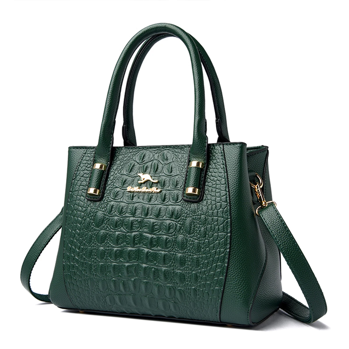 حقيبة كتف نسائية كلاسيكية بتصميم منقوش على شكل جلد...