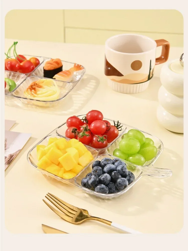 4 Compartment Fruit Plates Dinning-Table Divided Plate