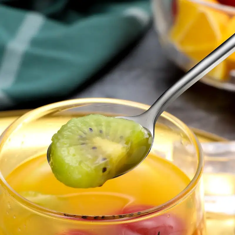 1pc 304 Stainless Steel Spoons Ice Cream Spoons Long Handle Coffee Spoons Stirring Spoons Kitchen Utensils