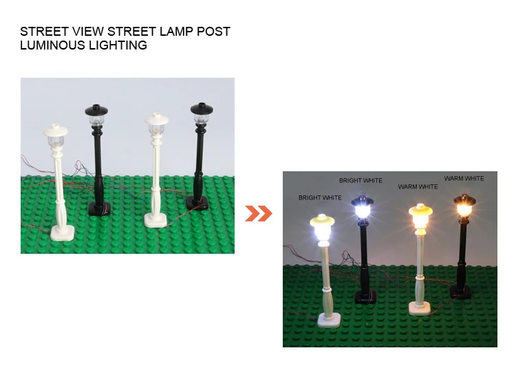 1 Stück 1x4 USB MOC Bausteine Kreativ Leuchtend für Lego LED-Lichter Straßenlampe Baustein DIY 2x2 Klassisches Blinklicht – Detail 5