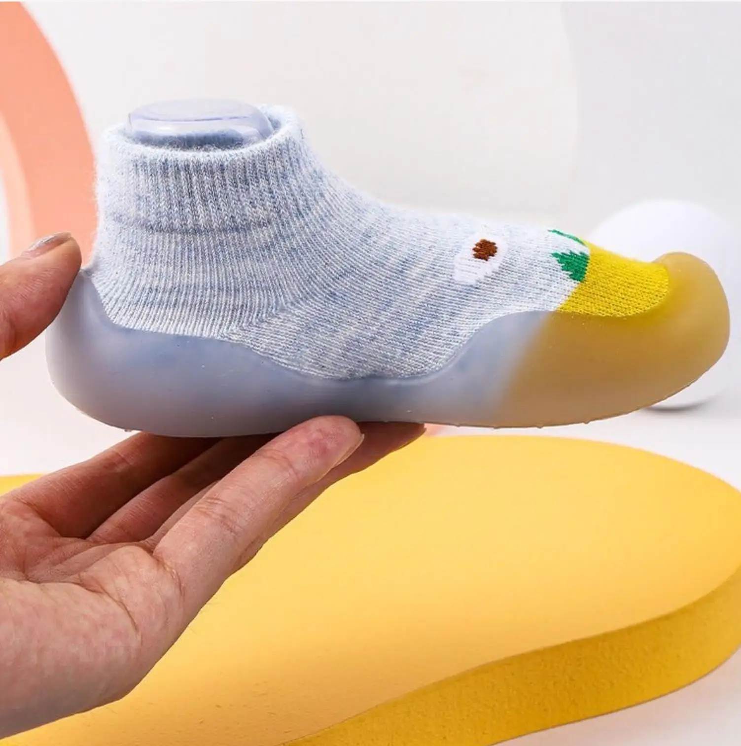 Newborn Socks With Rubber Soles Cartoon Baby Shoes Infant Sock