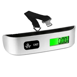 Digital Hanging Luggage Scale with LCD Display - Portable Travel Weight Tool for Suitcases, 110Lb/50Kg Capacity (Brown)