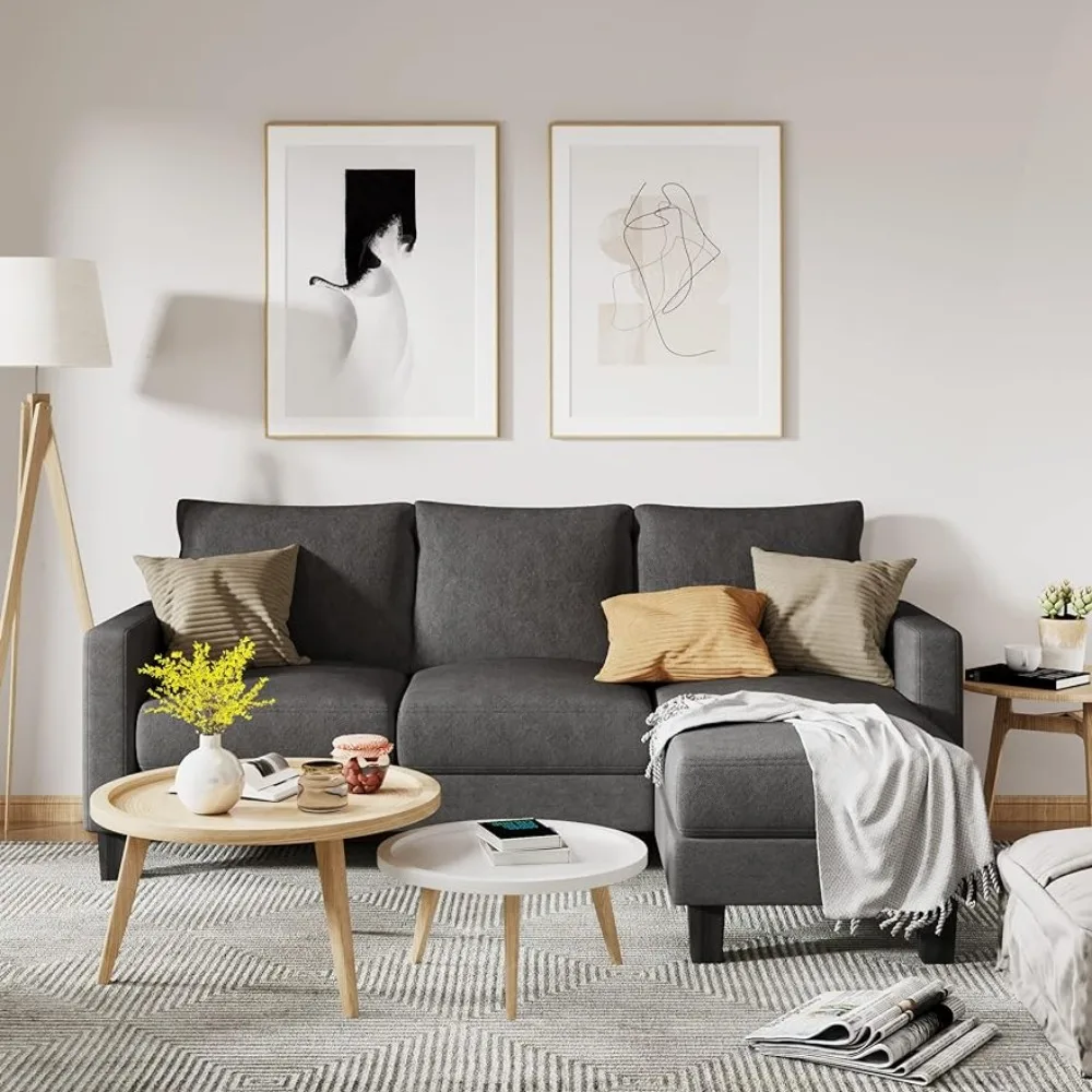 

Recliner Sofa Bed for Sleeping Apartment and Office 70'' Sectional Sofa Living Room Sofas Dark Gray Home Lazy Sofaset Furniture
