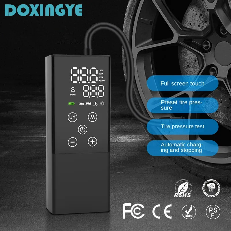 

Touch Screen Wireless Car Air Pump Portable Car Air Compressor 150Psi Tire Inflator with LED Light for Auto Motorcycle Bicycle
