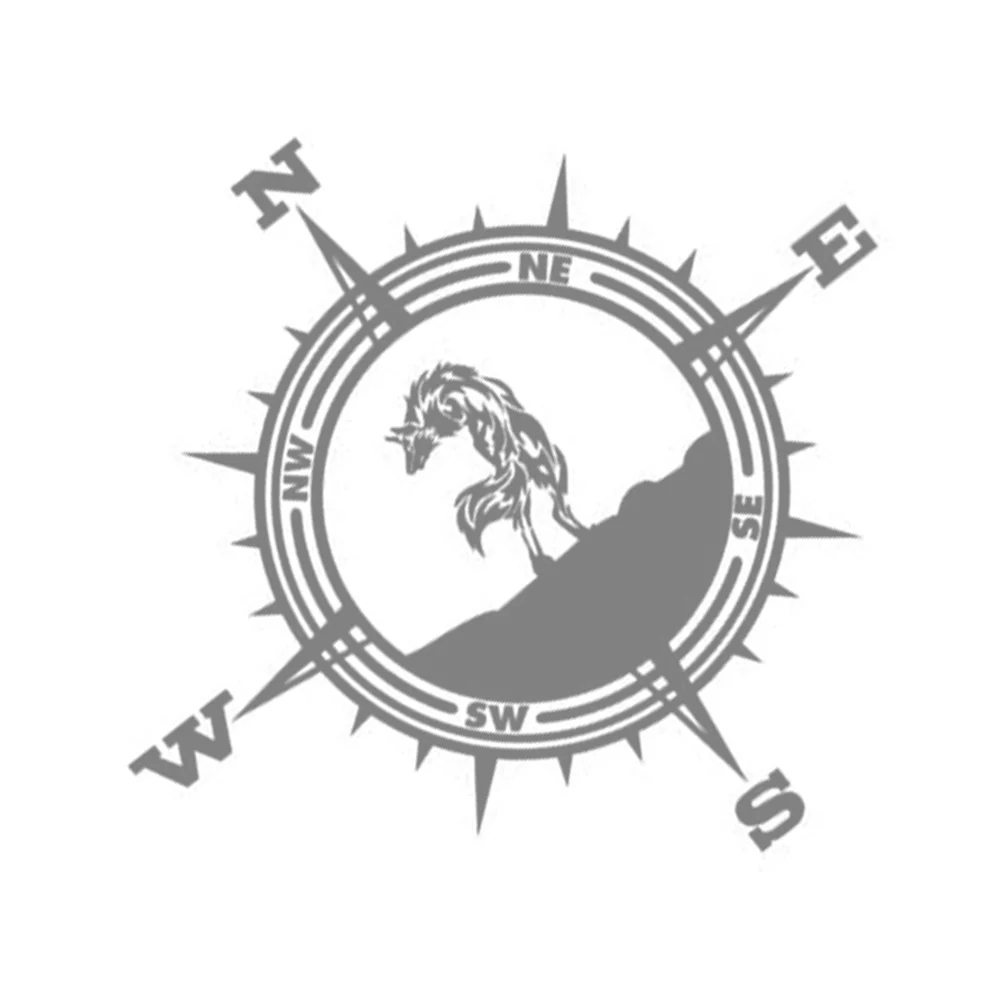 

Wolf King Compass Sticker Walls Decal Laptop Car Decorative Vinyl Decoration Body Stickers