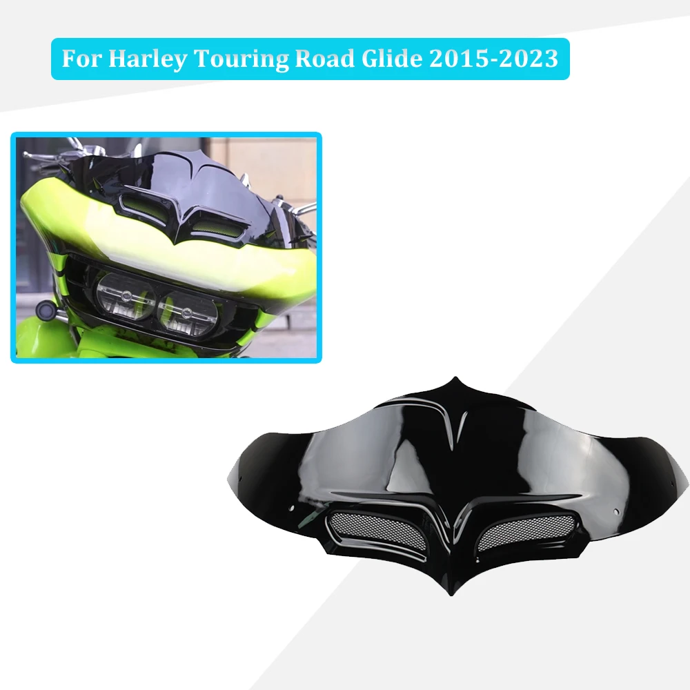 Black 13 Wave Windshield Windscreen Fit for Harley Road Glide FLTRX