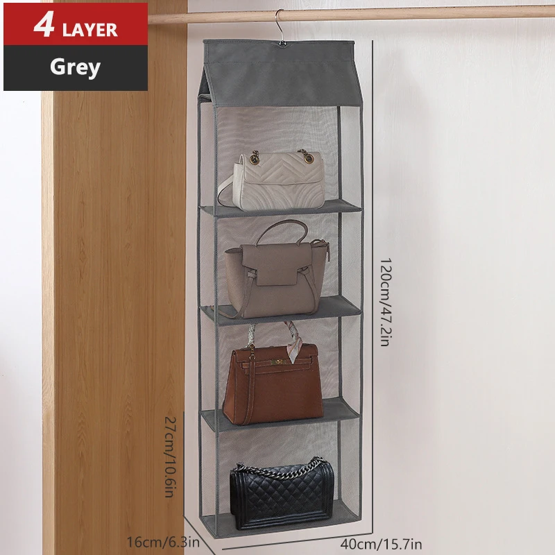 6 Pocket Hanging Handbag Organizer for Wardrobe Closet Transparent Storage  Bag Door Wall Clear Sundry Shoe Bag with Hanger Pouch - Price history &  Review, AliExpress Seller - Loluo Store