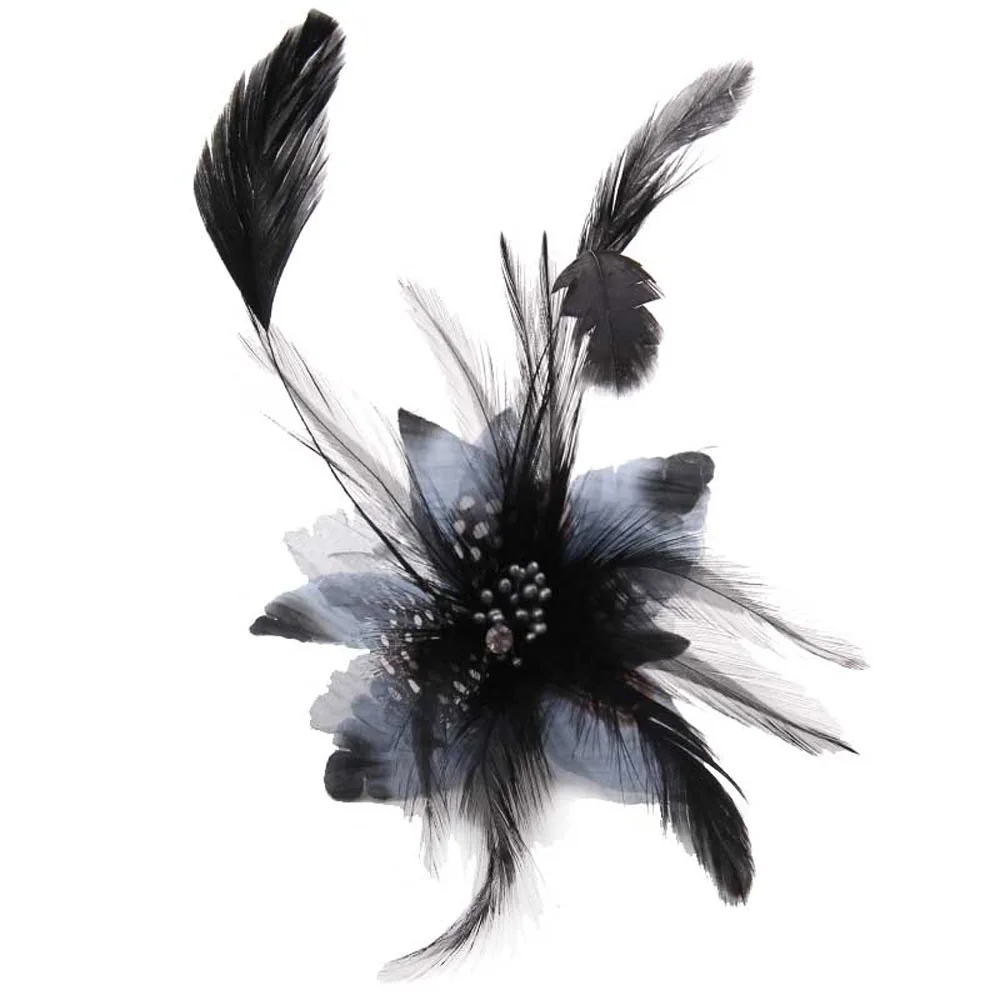 New Feather Brooch Pin For Women Cocktail Hat Wedding Tea Party Performances Men Dess Suit Girls Hair Accessories Best Gift