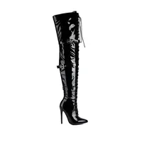Sgesvier 2025 Jazz dance high heels Sexy Women Over the knee boots female Knight boots Pointed zipper Pu Thin Heel 12CM Big Size - Image 6