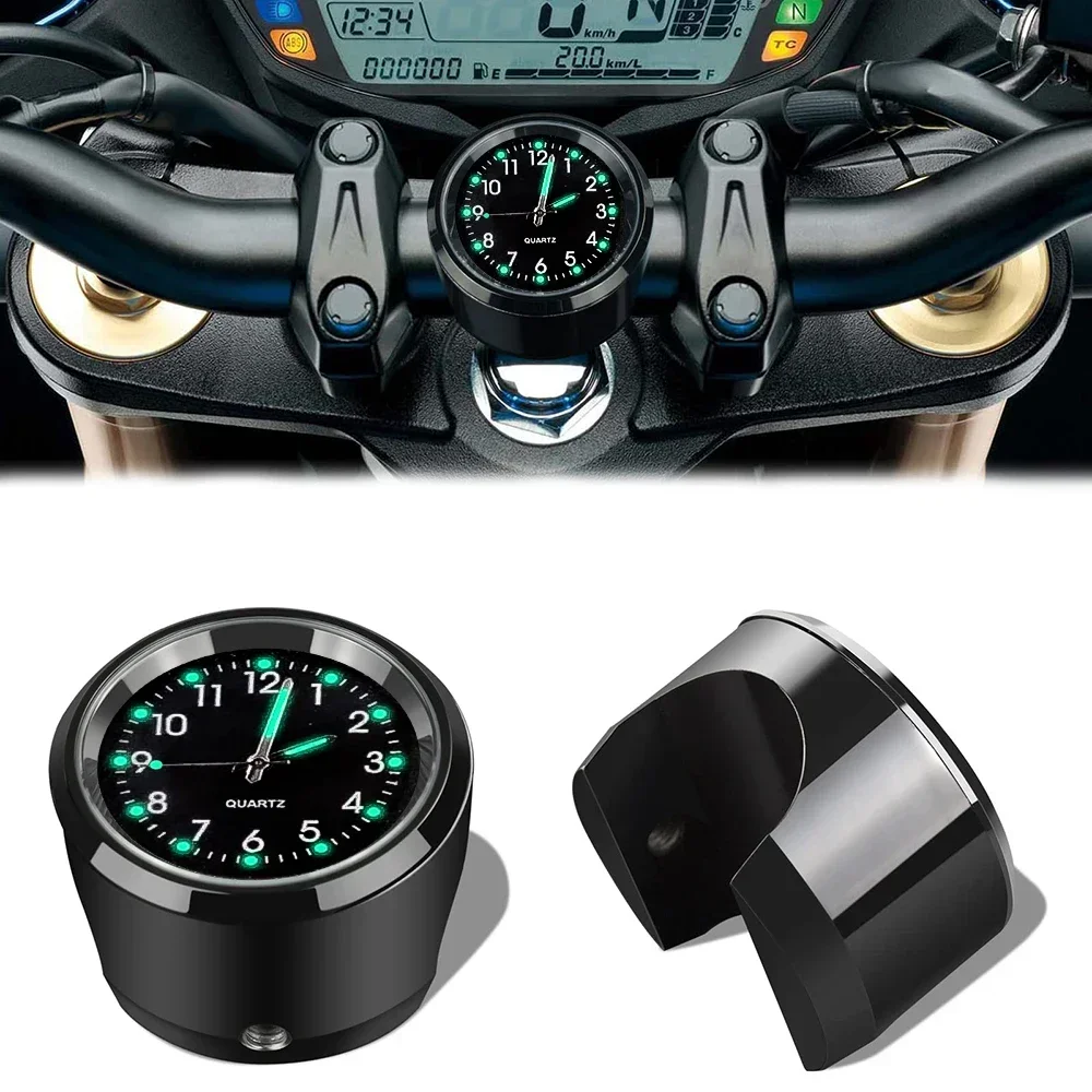 Motorcycle Handlebar Clock Durable Stainless Steel Refit Night Vision Waterproof Shockproof Buckle Motobike Bicycle Watch