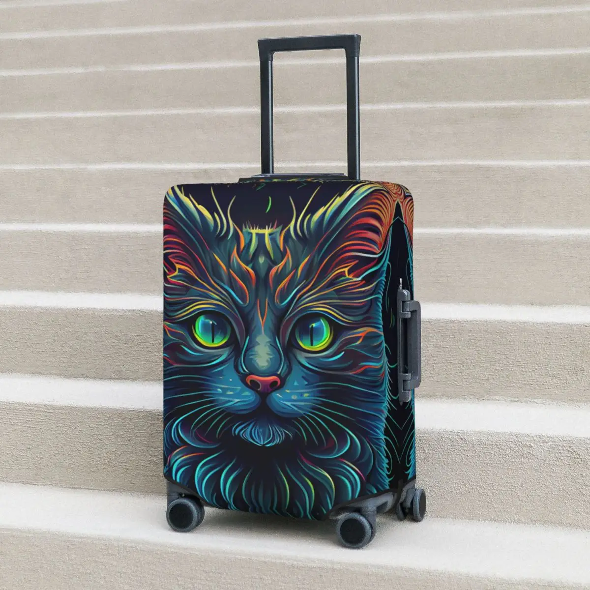 

Cute Adorable Cat Suitcase Cover Flight cartoon animal Fun Luggage Supplies Cruise Trip Protector