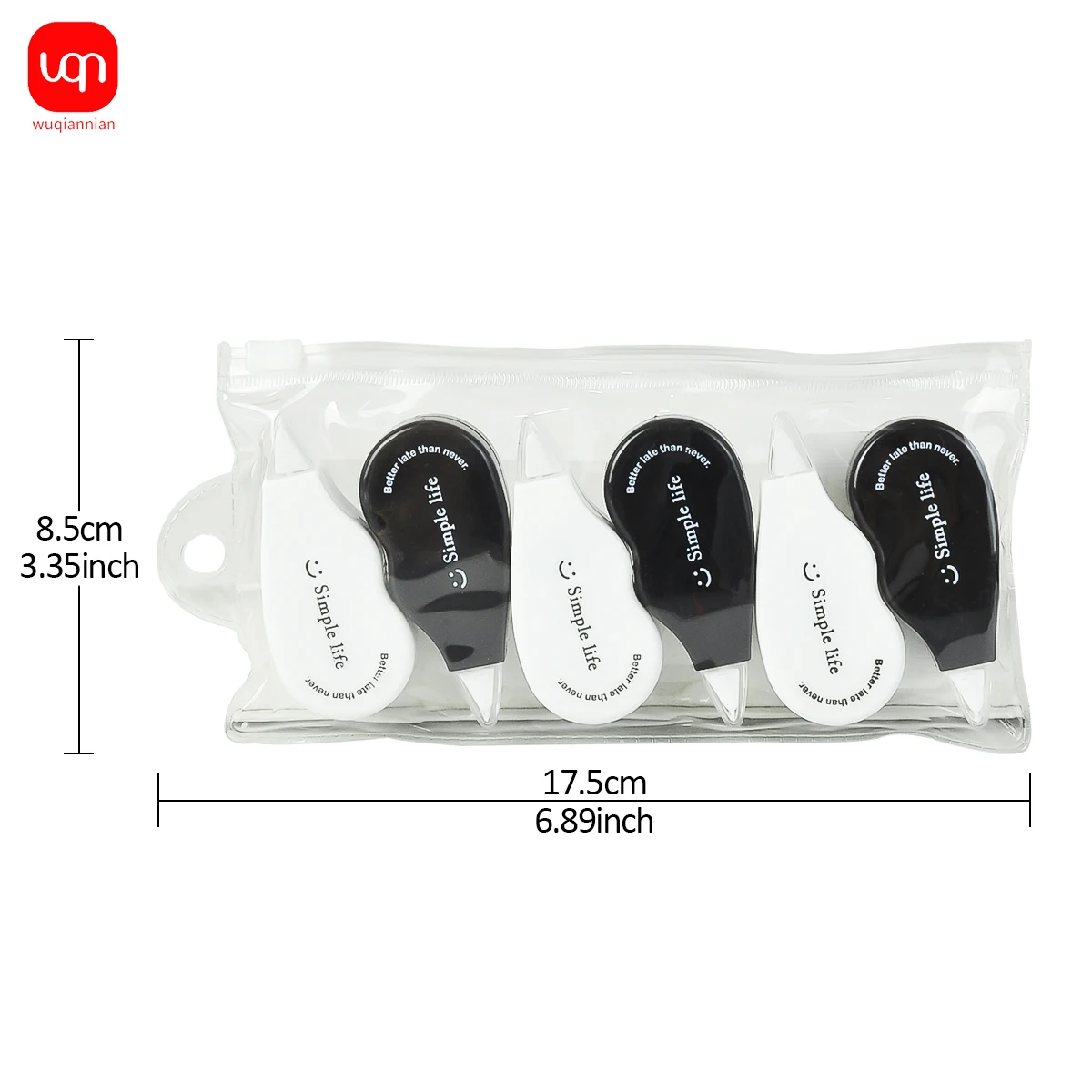 Portable Creative Correction Tape Large Capacity Correction Tape White Stickers 6pcs Student Learning Office Supplies