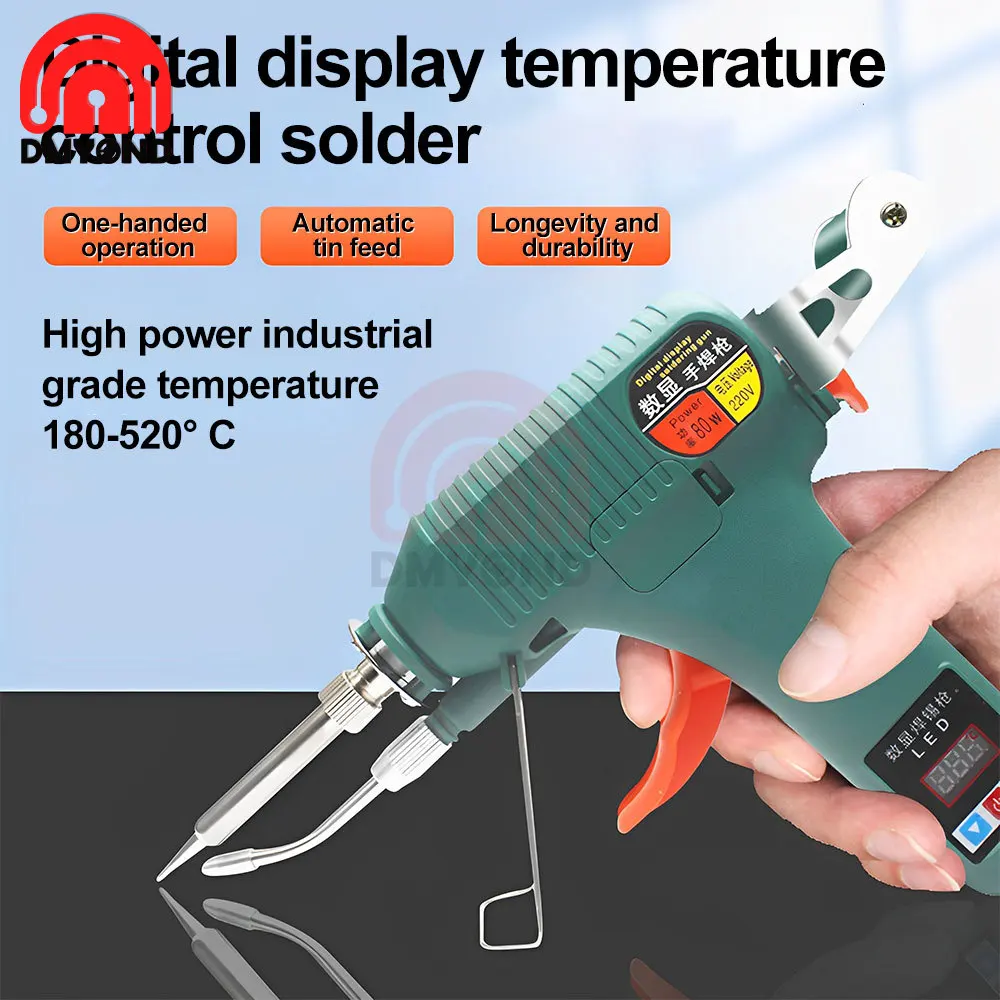 120W Digital Display Soldering Gun 180-520 Temperature Adjustable Automatic Send Tin Gun for Welding Repair Tool EU/US 110-220V