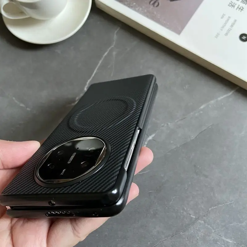 Enhanced Silicone Carbon Fiber Magnetic Protective Back Cover Shell