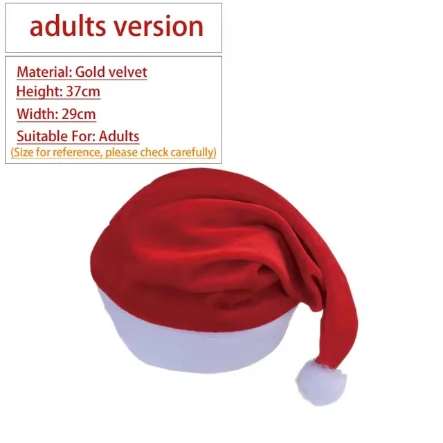 thumbnail image 1 of 2024 Lindo gorro navideño para niños/adultos, gorro de felpa no tejido rojo con luz LED, gorro de Papá Noel para el hogar, la oficina, el bar, la decoración de la fiesta navideña, 1 of 5