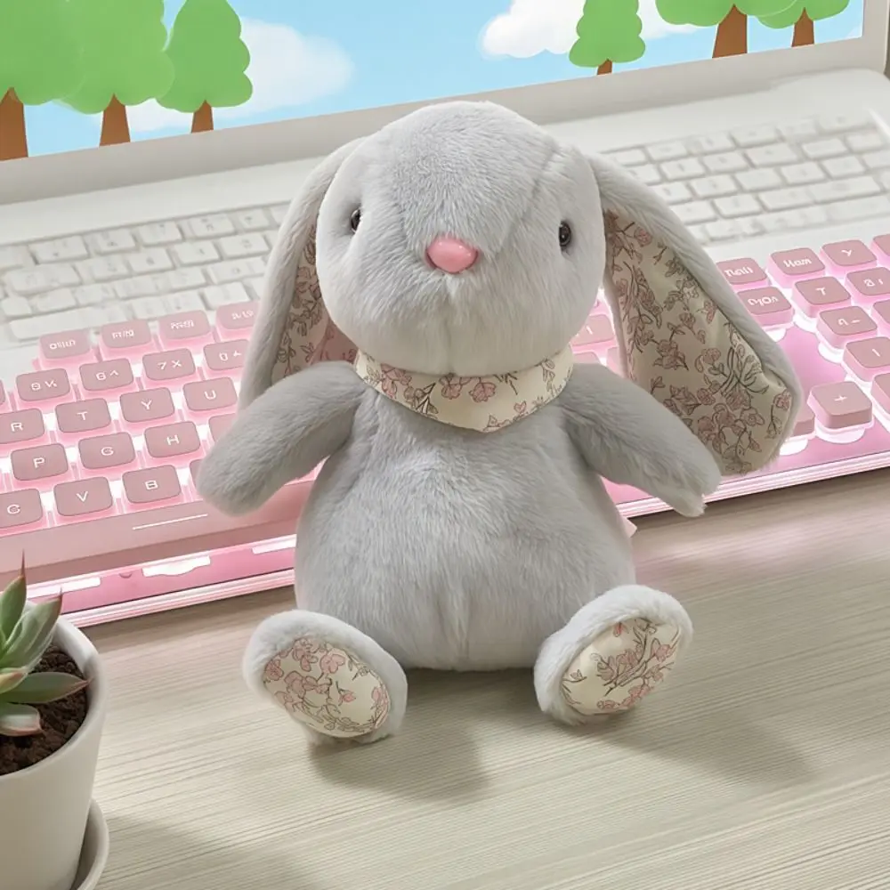 Induction Rhythm Piano Drooping Ear Rabbit Plush Doll Sound Music Toys PP Cotton Little Bear Plush Keychain Collection Portable