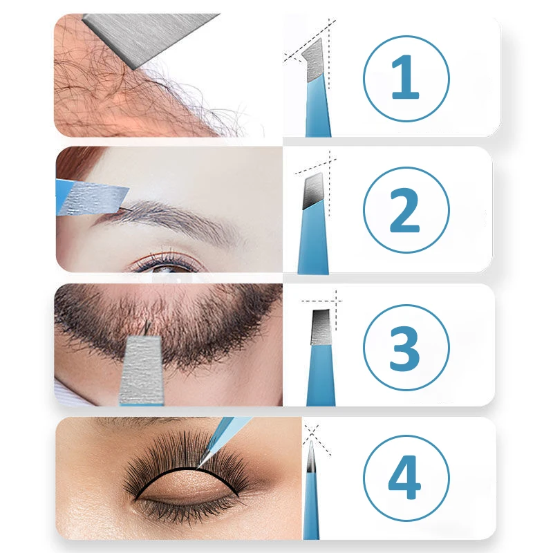 Colorful Eyebrow Tweezer Hair Beauty Fine Hairs Puller Stainless Steel Slanted Eye Brow Clips Removal Makeup Tools 4
