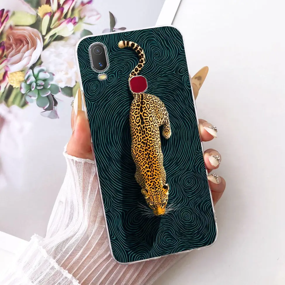 Clear Cute Cat Floral Soft Back Cover - Luxury Painted Design