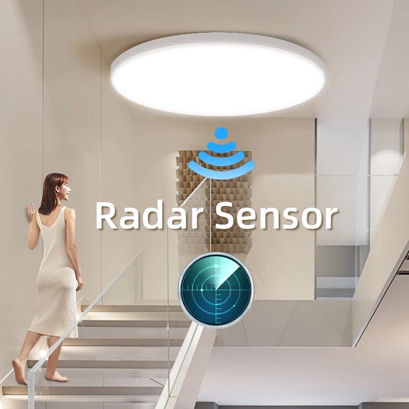 Lámpara IP44 Exterior Interior Lámpara De Techo LED Moderna Con Sensor De Movimiento, IP44, Ideal Para Dormitorio, Baño, Cocina O Exterior Lámpara Techo Led Sensor