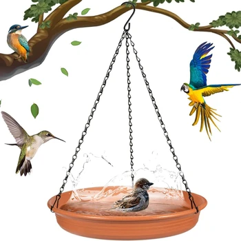 Hanging Bird Bathtub Bird Feeding Dish Tray Platform Feeder Bird Water Bowl Bird Bath for Outdoor Patio Parrot Tree Decorations 1