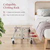 Heavy Duty Clothes Rack Foldable Garment Rack with Wheels and Extendable Rod, Freestanding Clothing Rack 2