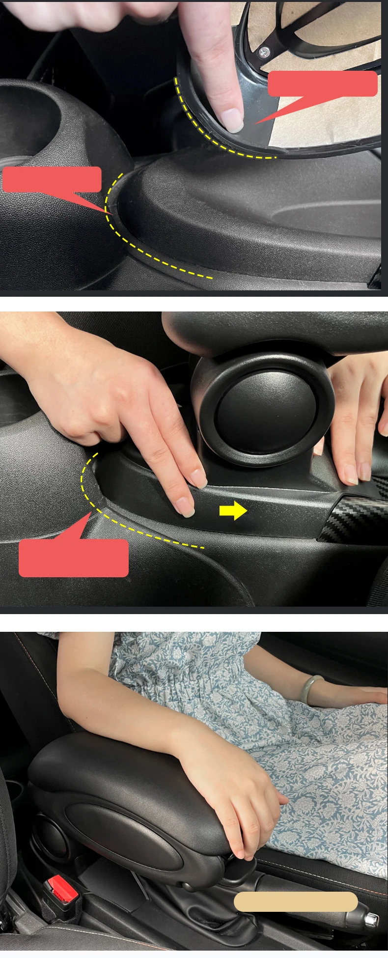 Auto Modifikation Zubehör F55 F56 F57 Auto Zentrale Steuerung Armlehne Box Sitz Lagerung Box Für BMW MINI F55 F56 F57 – Detail 5